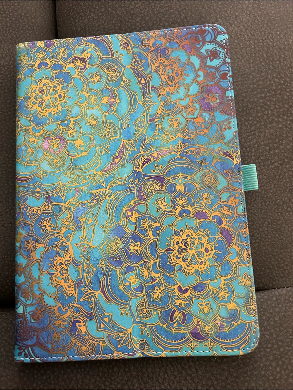 Teal & Gold Mandala Tablet Cover - Unbranded